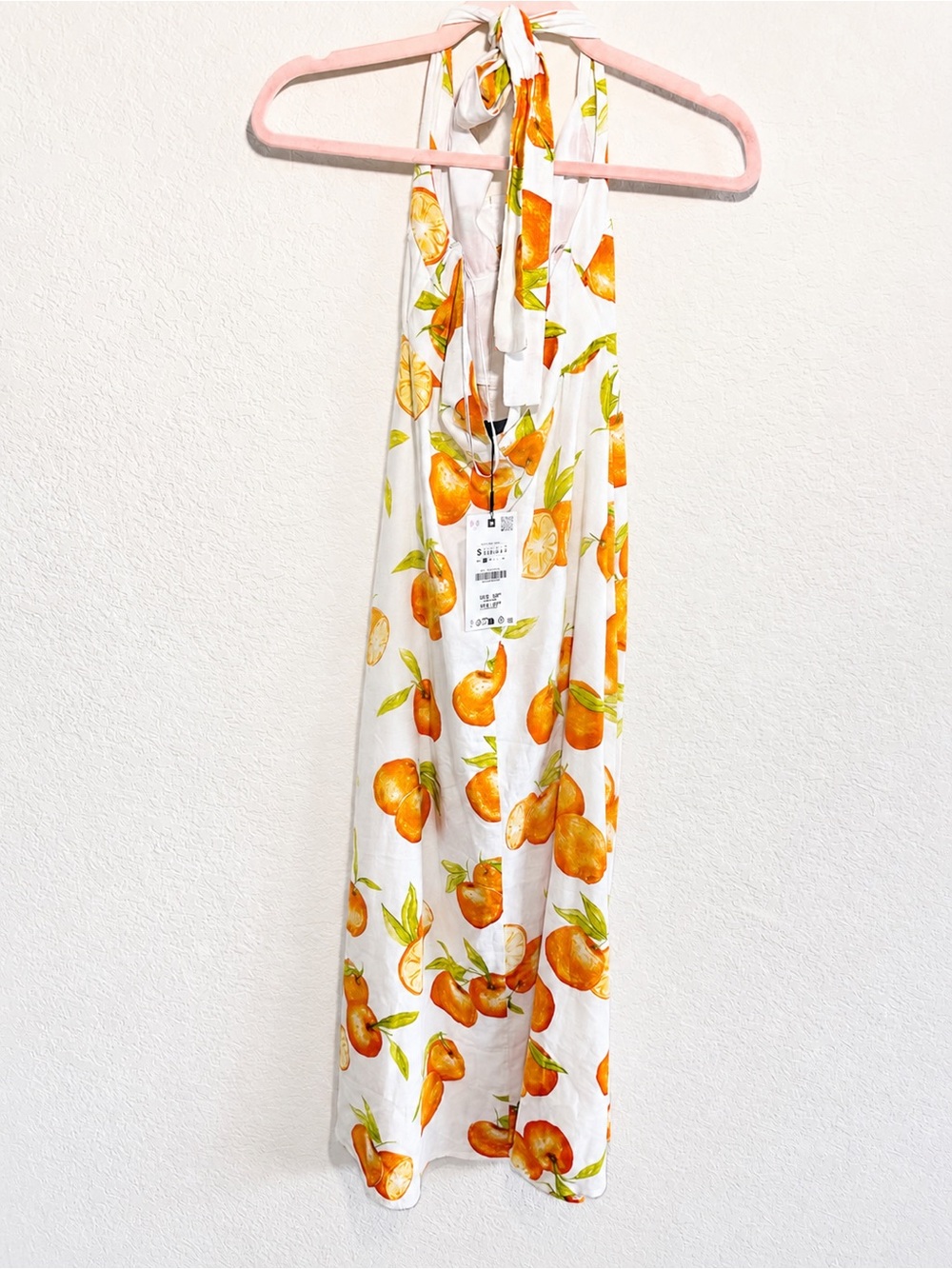 Zara Citrus Print Halter Maxi Dress NWT - Size Small - Picture 3 of 8